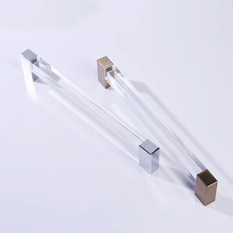 Hoone Transparent Long Furniture Hardware Acrylic Handle Bedroom Wardrobe Drawer Kitchen Cabinet Pulls Handles