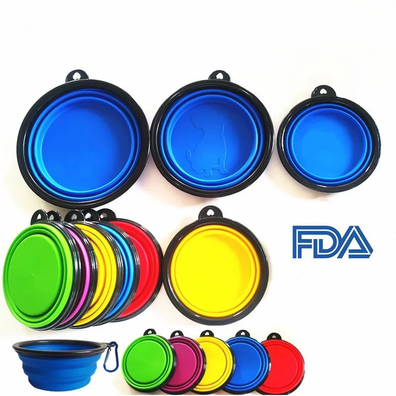 Silicone Covered Pet Food Bowl Travel Collapsible Portable Water Bowls Eco Friendly Cheap Super Feeder Dogs And Cats Bowl