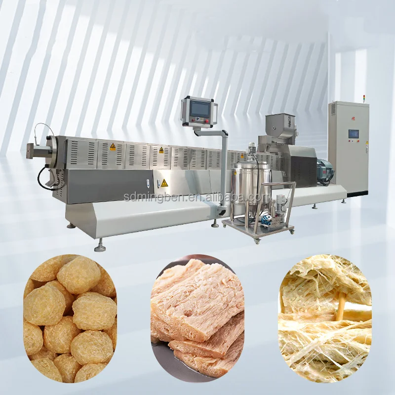 New Technical Automatic TVP Textured Soy Protein Making Machine Soya Chunks Processing Machine