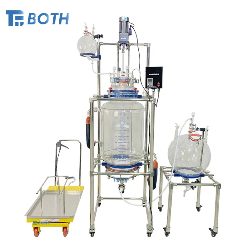 10L 20L 50L Chemical Lab Equipment  High Quality Stirred Tank Jacketed Glass Reactor