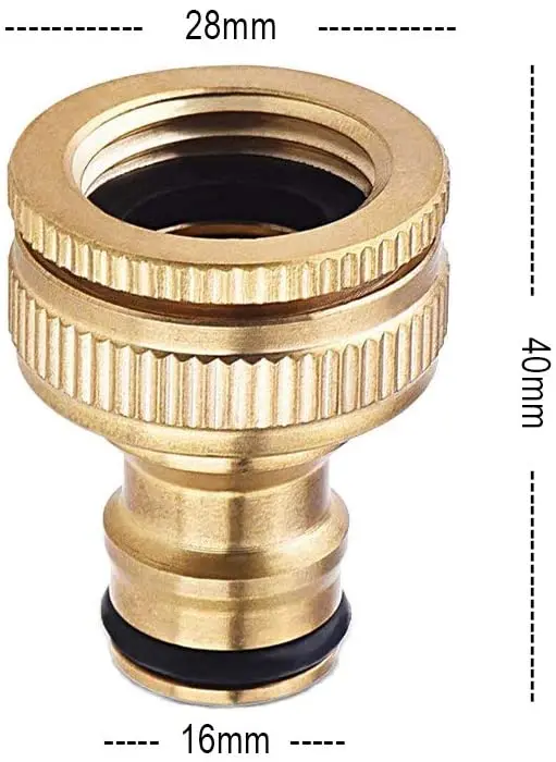 Garden Hose Tap Connector Brass Female Threaded Tap Connector for Hosepipe, Threaded Faucet Adapter