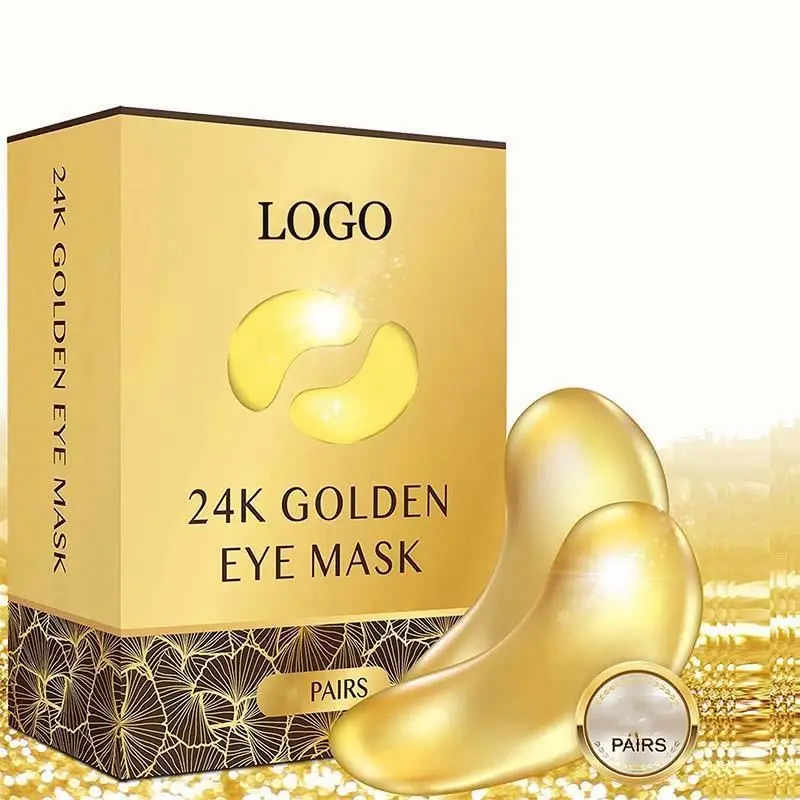 Factory Private label dissolvable remove dark circles hydrogel gold gel patch collagen under pads eye mask with glitter