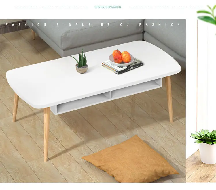 living room large arc angle top wooden coffee table with storage drawer