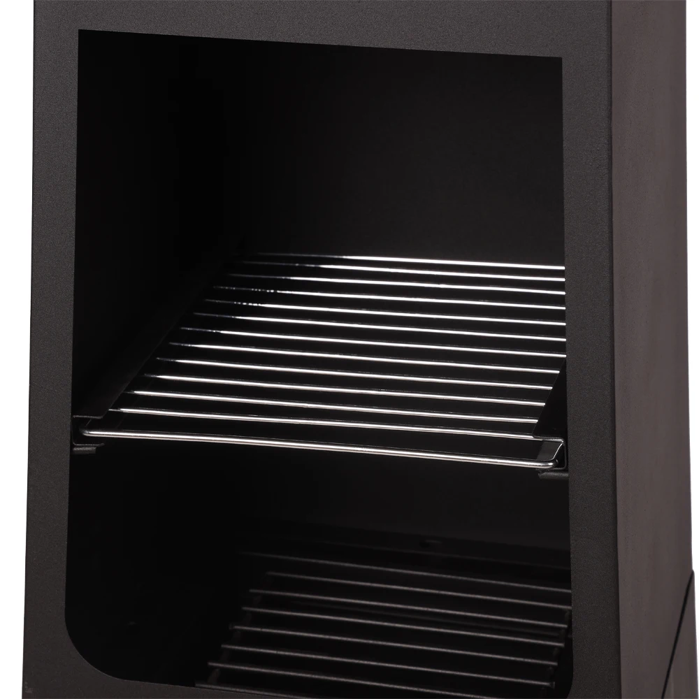 Modern Design Multi Functions Outdoor Fire Pit Bbq Firewood Black Metal Wood Fireplace With Bbq Grill