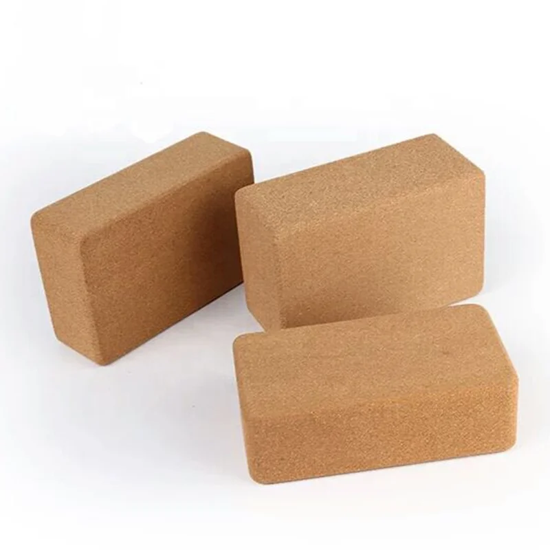 Eco Friendly Custom Logo Private Label Cork Yoga Brick High Density Wholesale 100% Natural Cork Yoga Block For Fitness