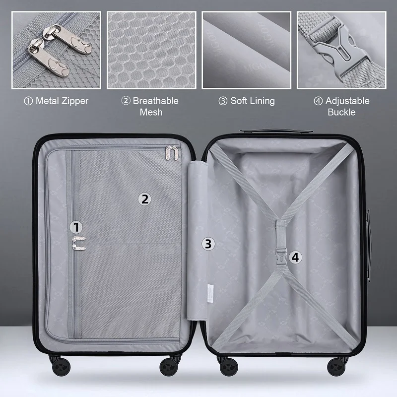 Wholesale 20 24 28 inch carry on Travel Suitcase Aluminum Frame Large Capacity Luggage Wheels for Men and Women