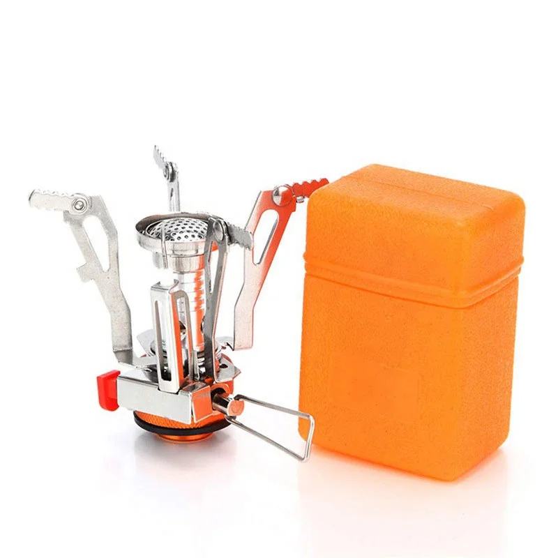 Promotion Outdoor Mini Camping Stoves Aluminum Alloy Burner Integrated Stove Hiking Backpacking portable Gas Stove Burner