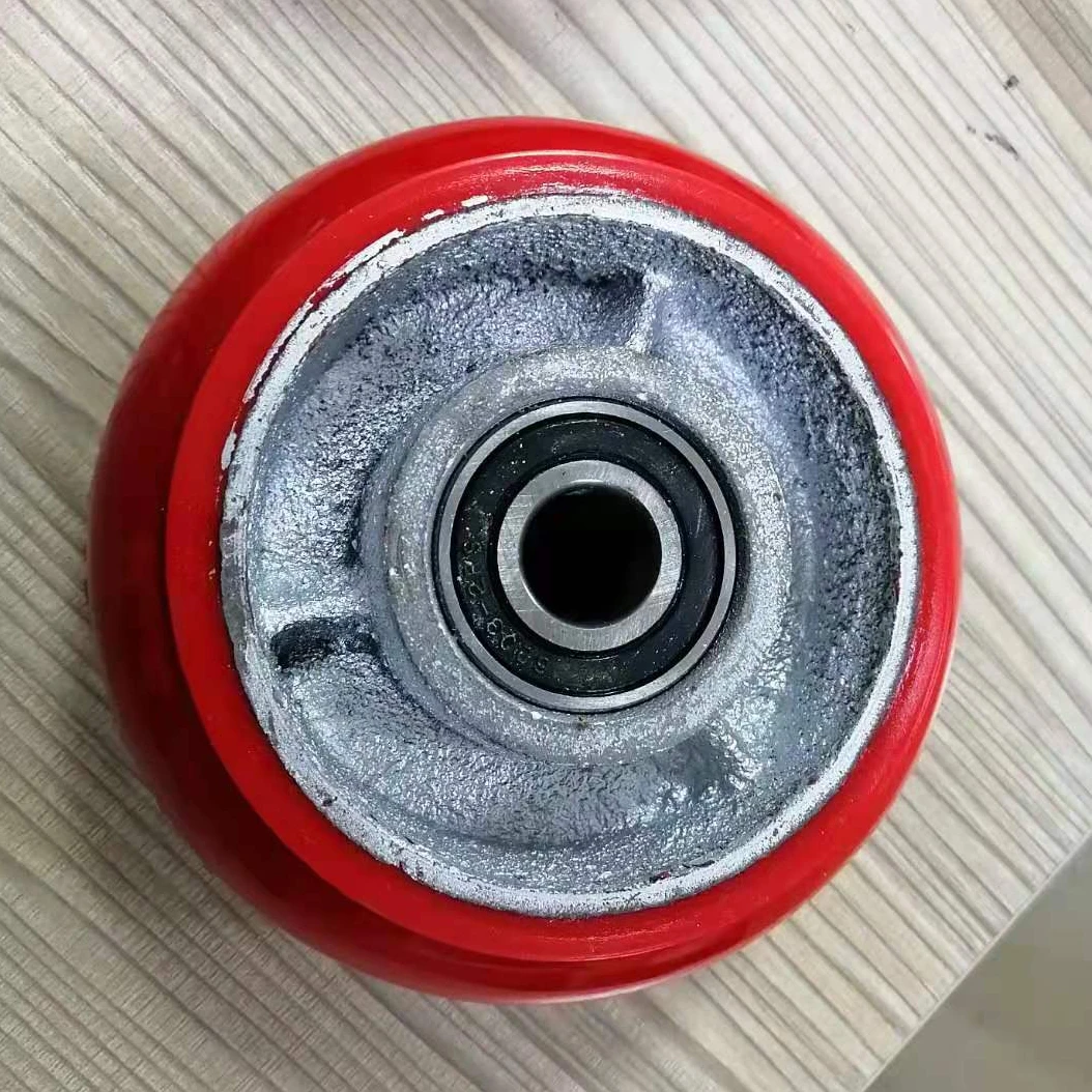 DLPO cast iron pu caster wheel 100mm polyurethane load roller wheels