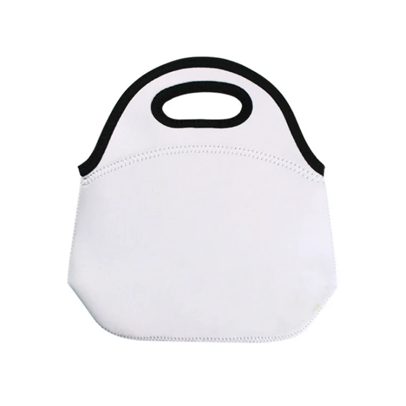 Wholesale custom logo students kids waterproof promotion neoprene lunch cooler bags white sublimation blanks lunch tote bags