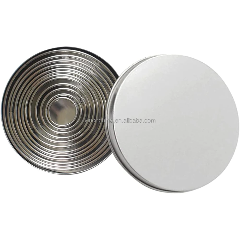 11/12 Pieces Circle Pastry Round Bistcuit Cookie Cutters Set Donut Ring Molds for Baking Pastries Doughs Doughnuts