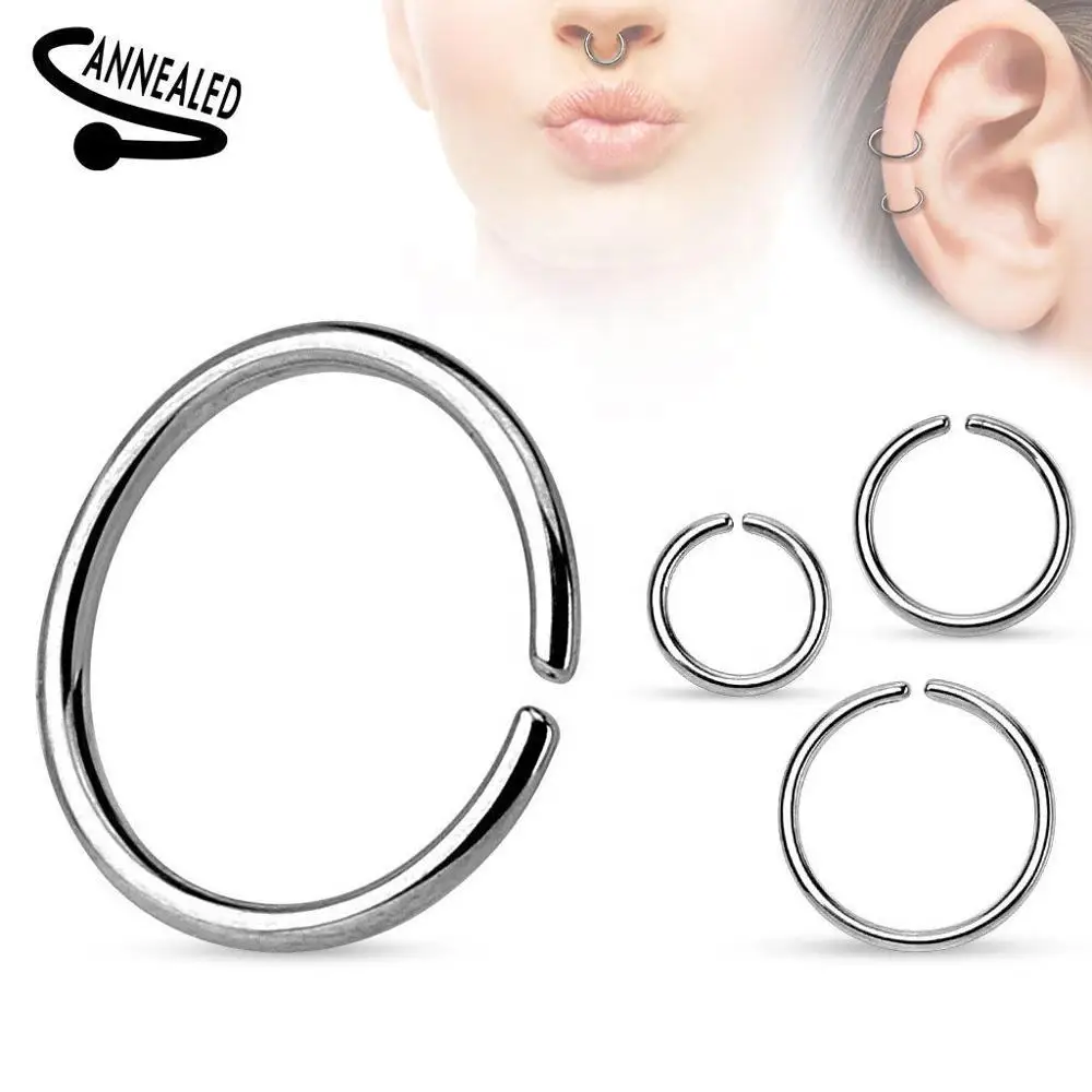 High Quality  Titanium Nose Ring Piercing Continuous Ring Sexy Navel Ring For Nose