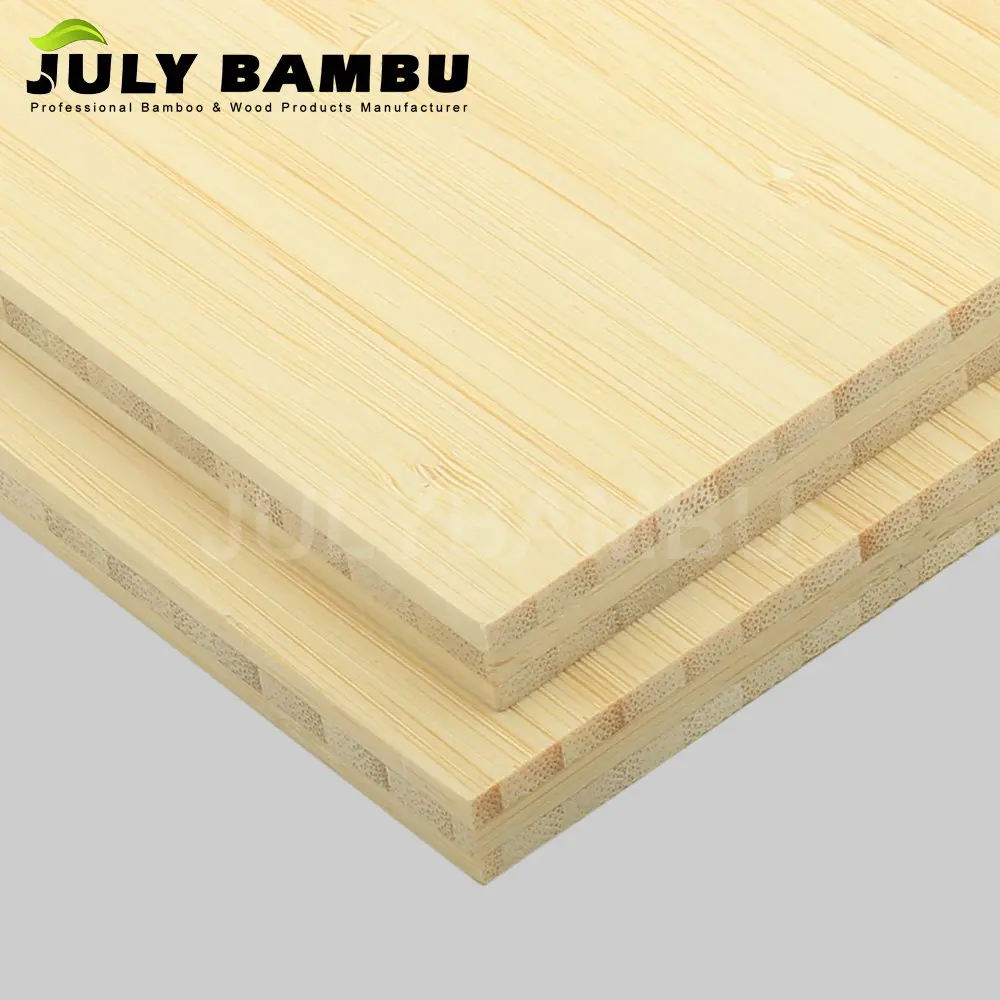 Natural Color Bamboo Laminated Board 3 Layers Vertical 6mm Bamboo Sheet