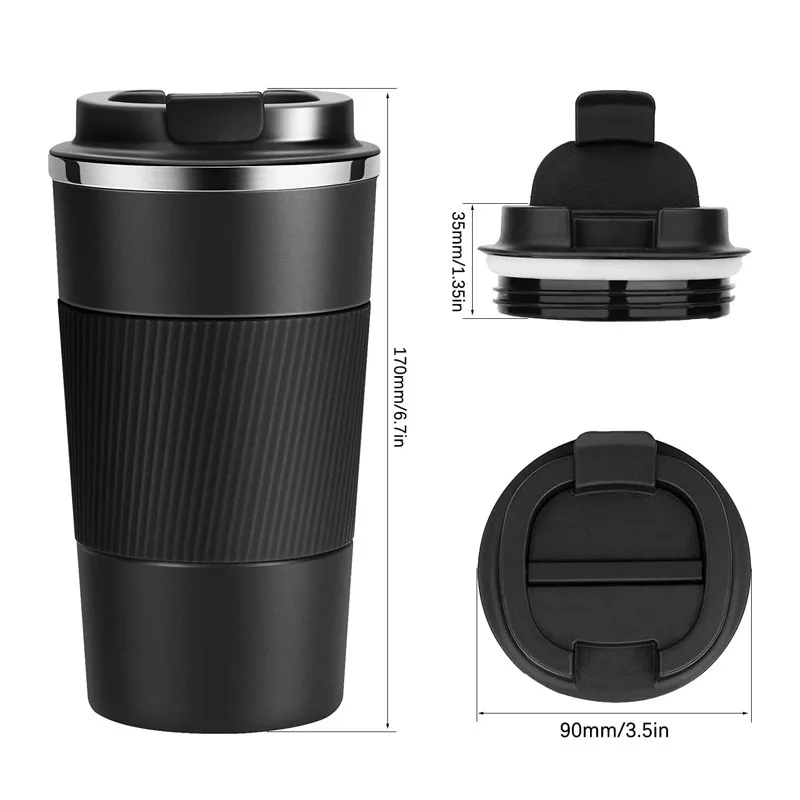 Wholesale 500 ml Travel Double Wall Vacuum Insulated Stainless Steel Coffee Tumbler Cup With Lid