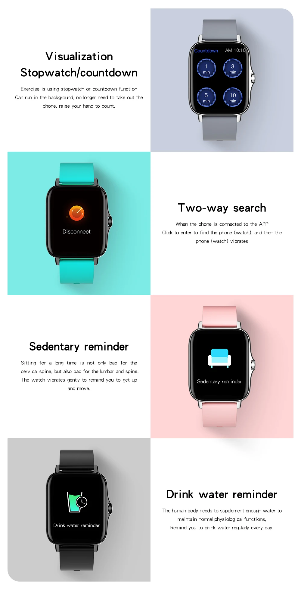 custom dial smart watch e13 1.28inch full touch screen health track long battery life ip68 waterproof smartwatch