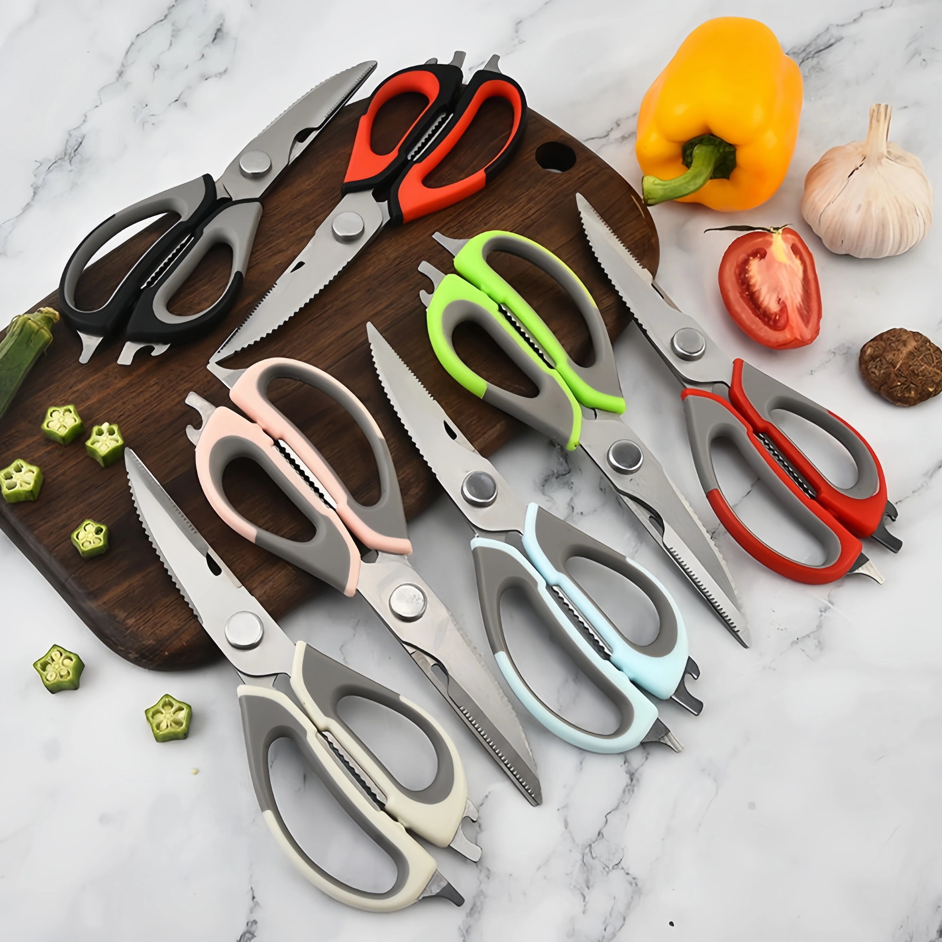 All Purpose Kitchen Gadgets Stainless Steel Blade Meat Chicken Food Cutting Kitchen Scissors Stainless Steel With Sheath