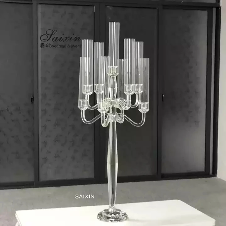 ZT-271L 9 arms Crystal candelabra  for wedding centerpieces decorative