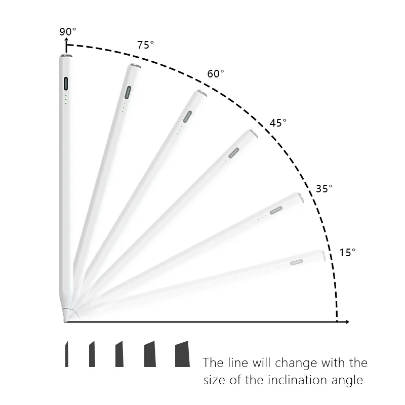 Active stylus pen with palm rejection tilt function with light Power display capacitive pen for Ipad smartphone