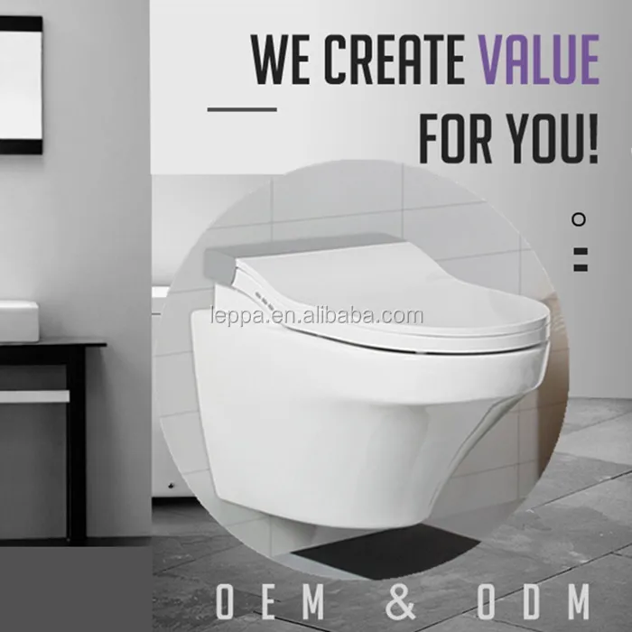 European Bathroom Ceramic Intelligent Toilet Modern Luxury Electric Automatic wall hung  super water saving smart toilet