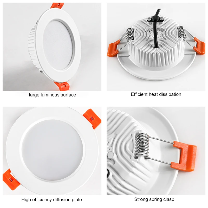 Easy Installation Ceiling Downlight lamp Recessed Indoor Hotel Home 5 7 9 12 15  18 20 24  30 36W LED Down Light