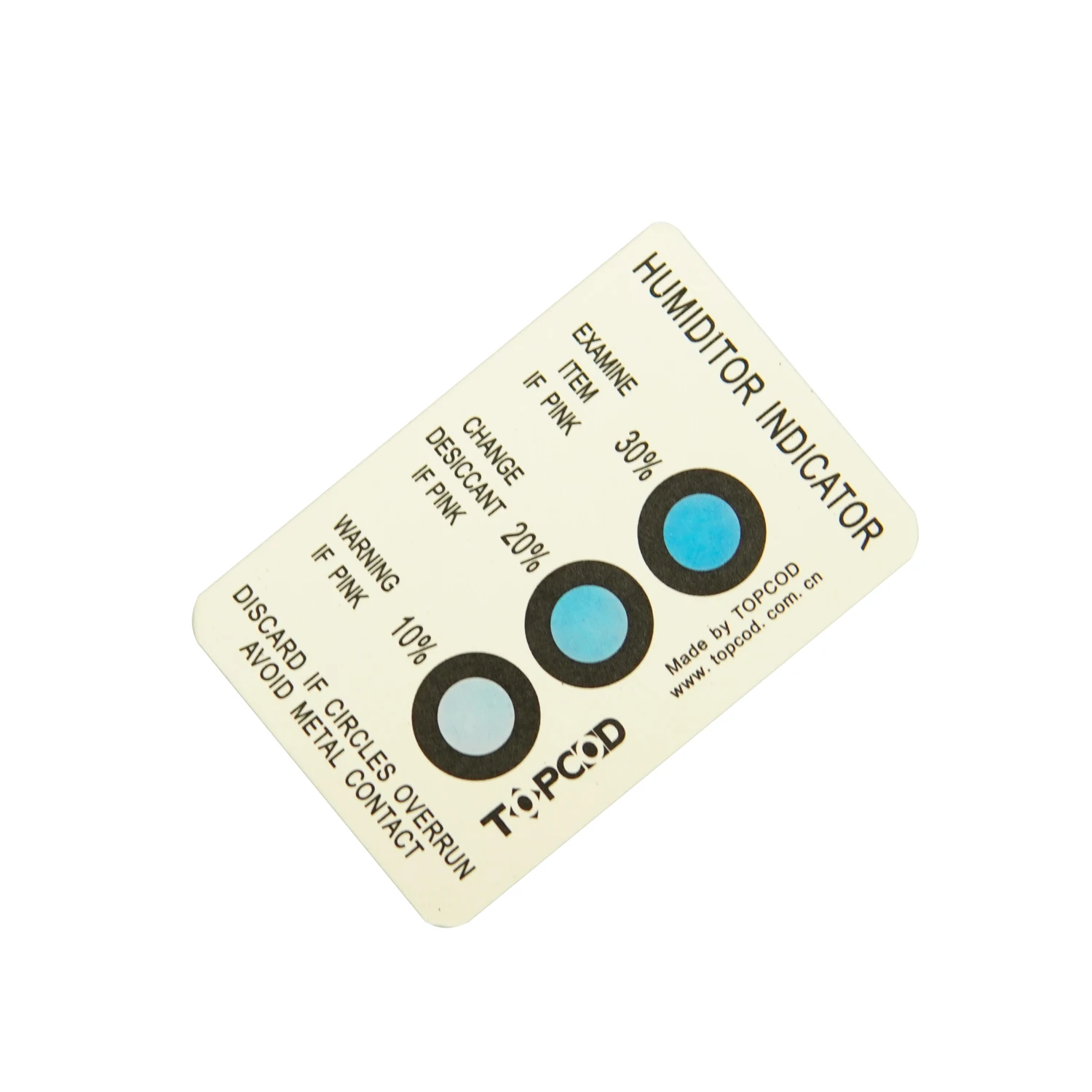 Factory manufacturer supplier 3 spot indicate silica gel moisture label humidity indicator card at the wholesale price