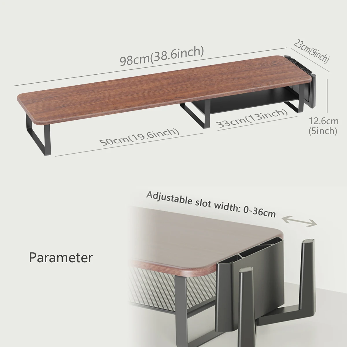 New Product Dual Screen Desktop computer monitor stand for gaming computer desk  With vertical laptop stand