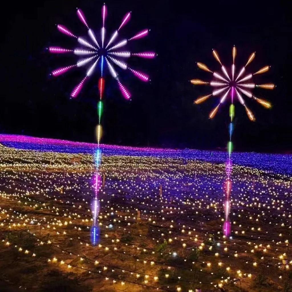 Outdoor Waterproof Smart LED Firework Lights Strip Dream Color Music Sound Sync App Control Decorative Lighting Bluetooth IP68