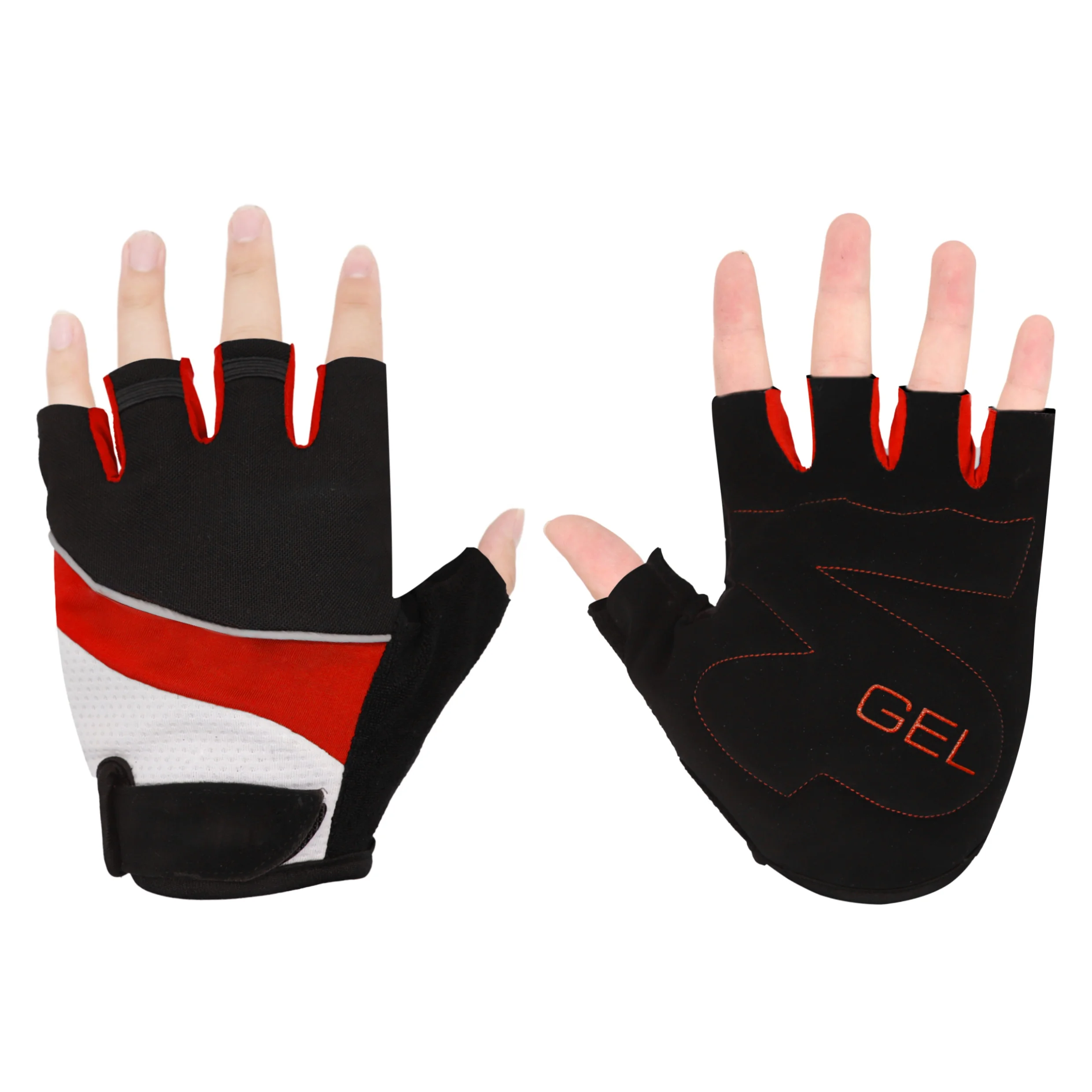 Пользовательский открытый бесплатный образец ПУ Фитнес Спорт Половина пальца Мотокросс гоночные перчатки