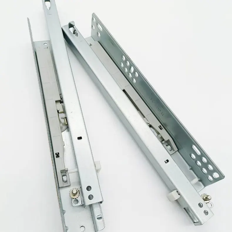 push to open hidden telescopic rails 3 fold damper basket drawers channel soft close undermount concealed drawer slide