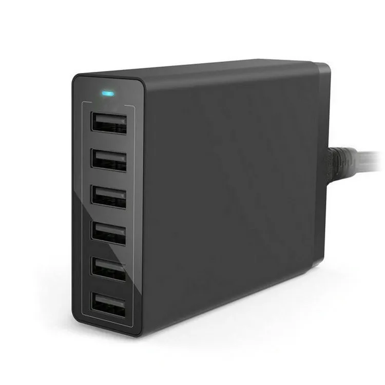 Universal portable 6 USB Ports Fast Mobile Phone DC 10A Charger Smart IC 2.4A Fast Charging Travel Adapter