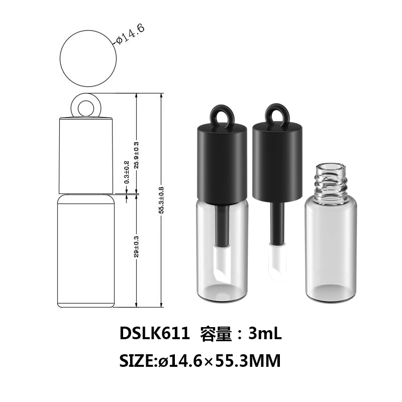 Round Plastic Lip Gloss Soft Tube Plastic Tube Packaging 3ml mini Drip transparent Plastic Lipgloss Cosmetic Tubes