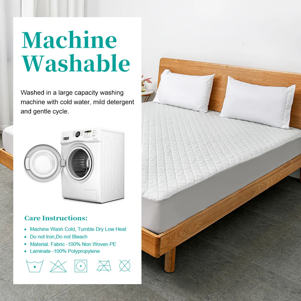 Wholesale Custom Water Proof Bed Sheet Cover stretchable deep pocket 5 Star Hotel  King Size Waterproof Mattress Protector Cover