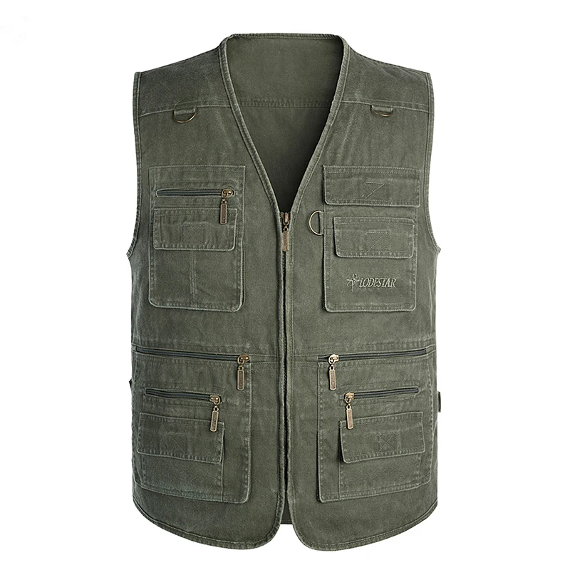 Оптовая продажа, жилет на заказ, мужской хлопковый жилет для отдыха на открытом воздухе, охоты, рыбалки, жилет с несколькими карманами