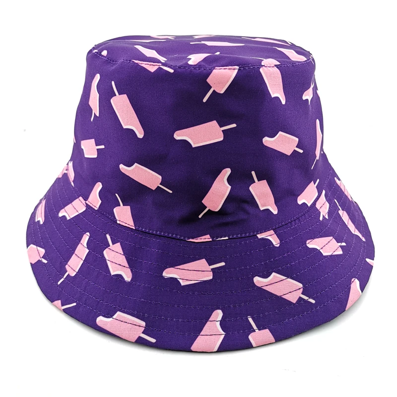Low MOQ Custom Logo Fashion Printing Bucket Hat Summer Beach Hat Wholesale Bucket Hat