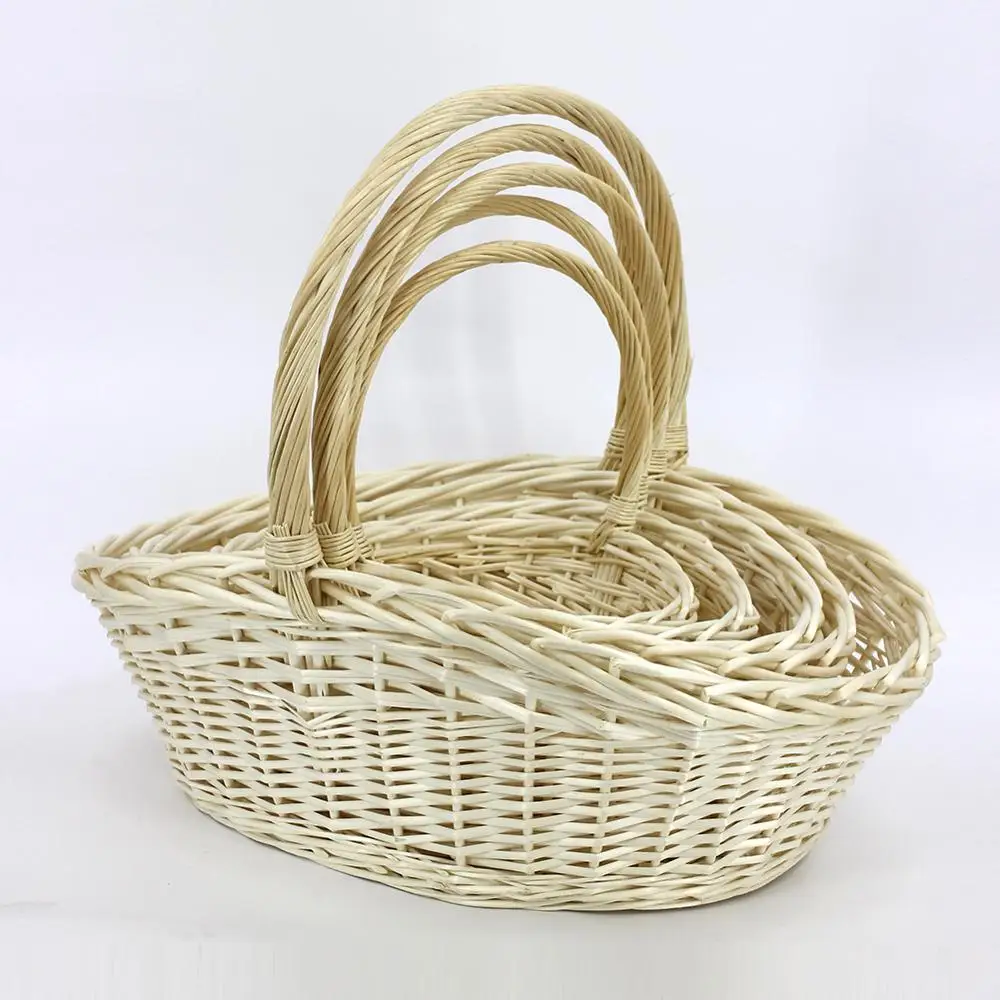 cheap white bulk large size wicker basket for flower and gift