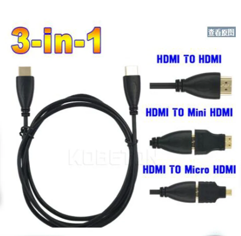 Hot Selling 3 in 1 HD MI cable adapter kits to Mini Micro sets