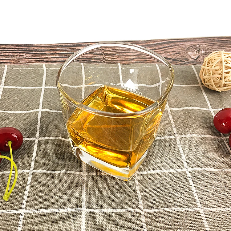 Old Fashioned Heavy Base Square Rocks Glass 9 OZ Whiskey Glass for Alcohol Whiskey Bourbon