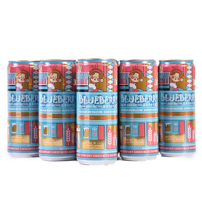 High Quality Customized Logo 330ml 33cl Canned Juice Fruit Soft Cocktail Drink Craft Wheat Lager Flavor Beer