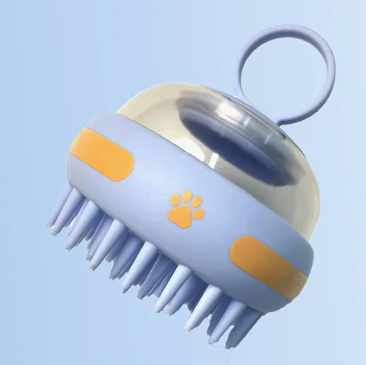 Soothing Massage New Grooming Pet Shampoo Brush Dog Grooming Brush Comb with Soap and Shampoo Dispenser