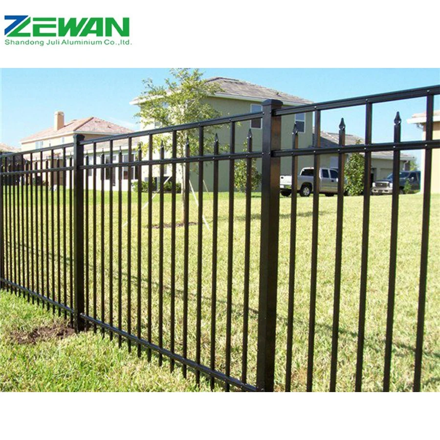 Modern Metal Picket Garden Fence Aluminum Security Fencing Panel  Black Ornamental Decorative Aluminum Fence Panels