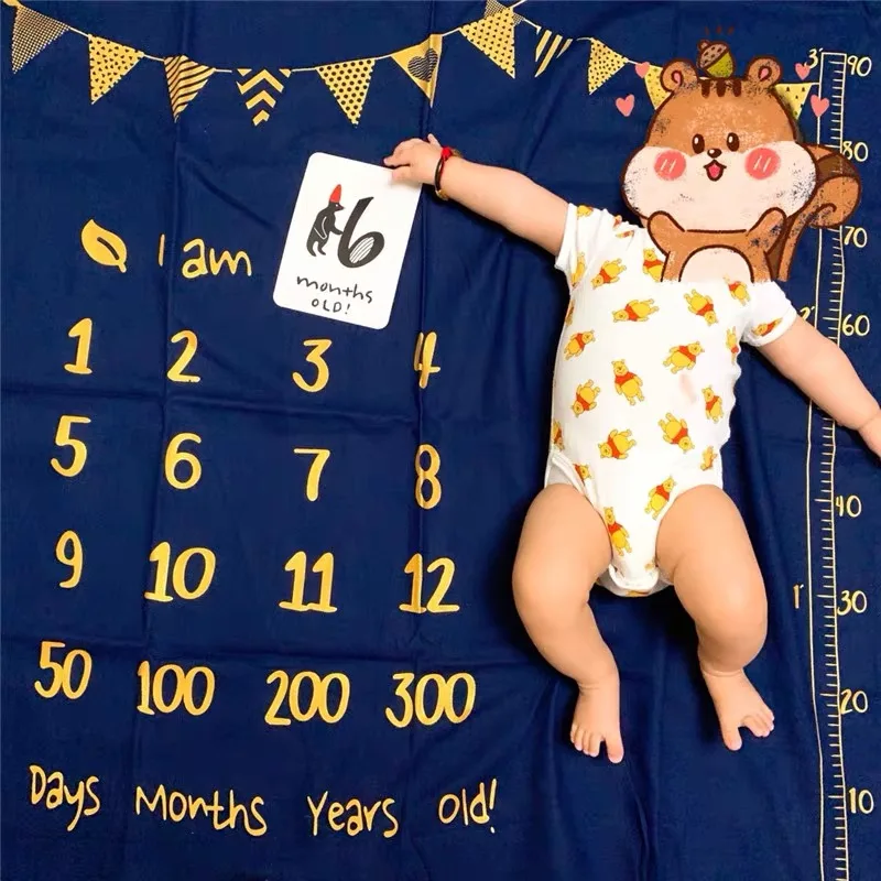 
Cotton Muslin Organic Baby swaddle Milestone Blanket for newborn children 