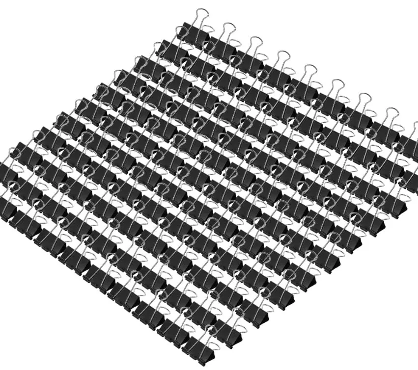 Wholesale 19mm Modern Stationery Bulldog Paper Binder Clips Large Square Black Office Stationery Clip