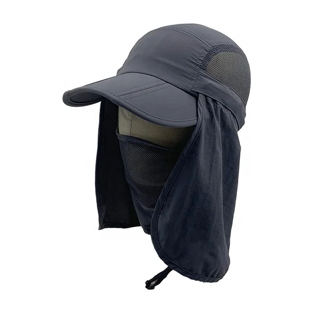 RTS High quality polyester outdoor men fishing hats with shield detachable custom bucket sun hat jungle hat for men camping