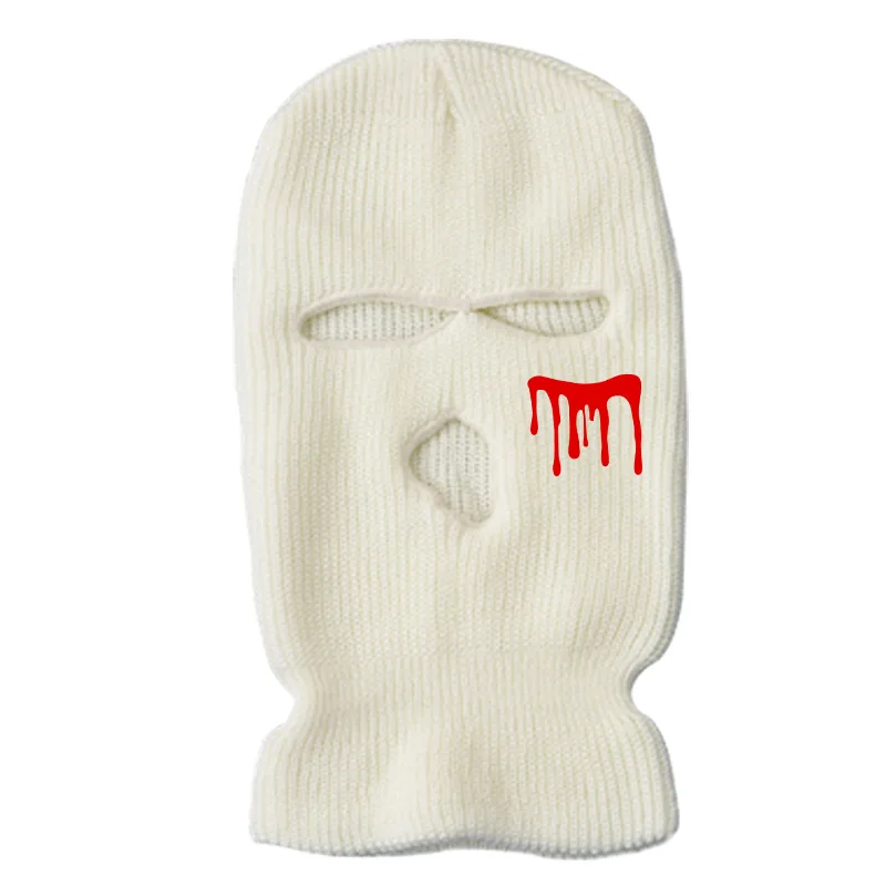 Winter Outdoor Sports Balaclava Knitted Beanie Custom Logo 3-Hole Full Face Mask Cover Ski Cap