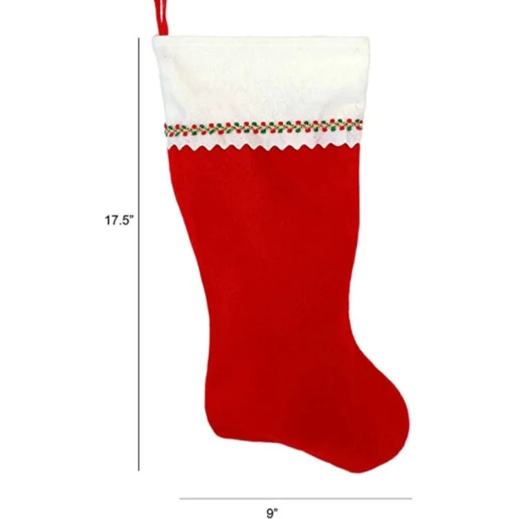 modern giant Christmas decoration candyland gift bag large size christmas stocking red felt
