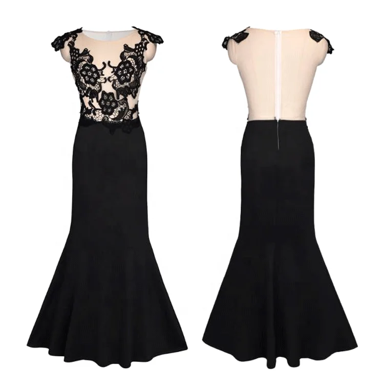 Custom Sleeveless O-neck Women Casual Trumpet Dress Elegant Lace Embroidery Weddings Bridesmaid Mermaid Dresses With Zipper