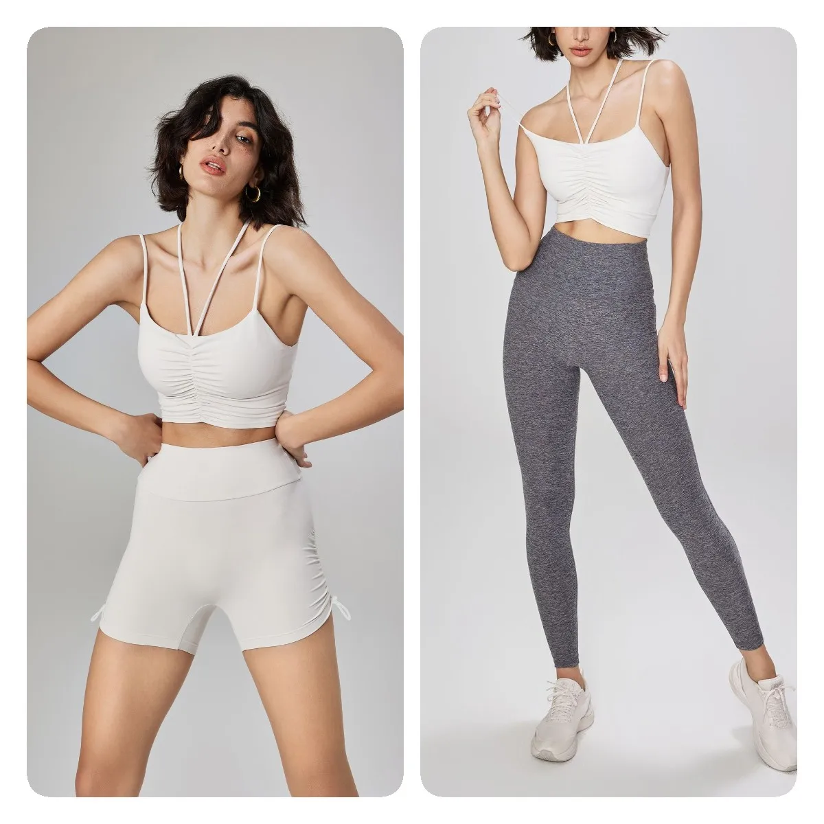 Sexy Yoga Bra  U Neck Beauty V Back Fitness Underwear Female Fitness Running Yoga Wear Vest Thin Straps Sports Bra