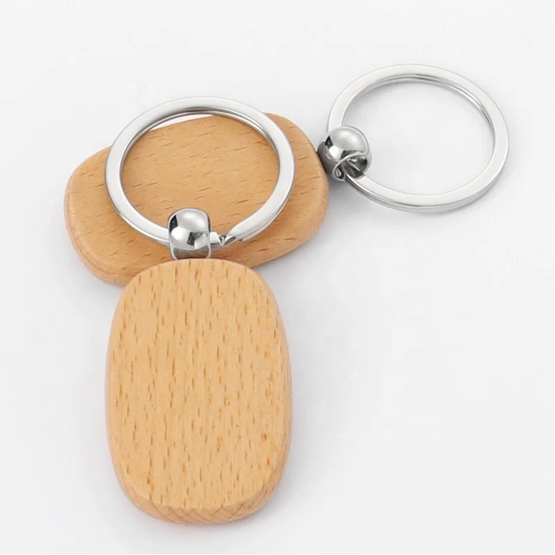 Door Opener Keychain Wooden DIY Logo Marking For  Laser Engraving