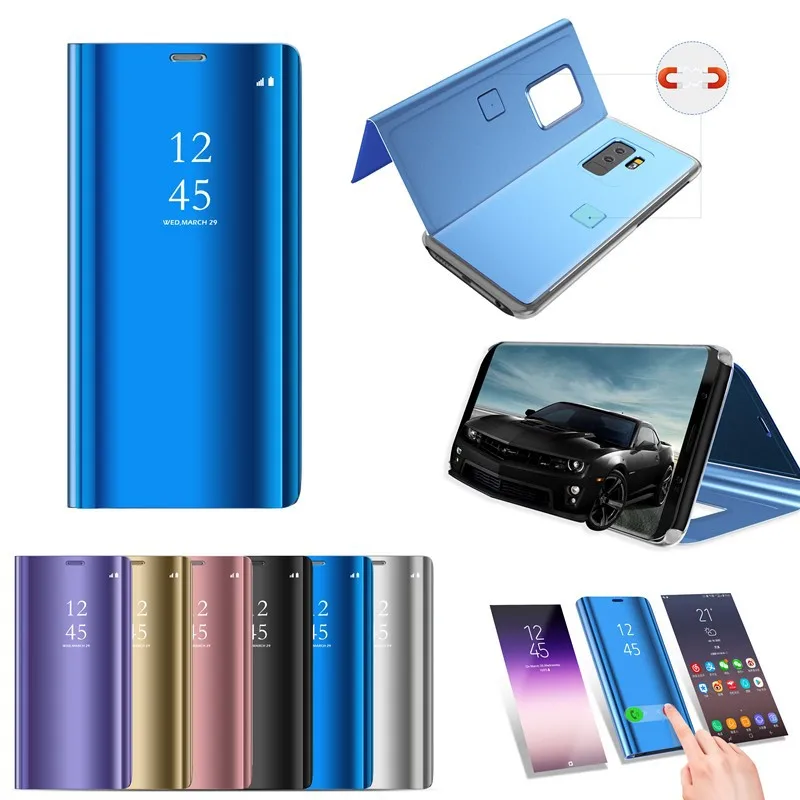 Flip Smart Mirror Case For Samsung Galaxy S21 FE S20 S8 S9 Ultra S10 Plus NOTE20 Note8 PU Protector Phone Cover for Samsung