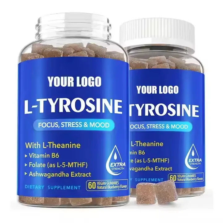 OEM L-tyrosine Gummies L-theanine Ashwagandha Extract Supplement Depression Anxiety Relief for Mood Booster L-tyrosine Gummies
