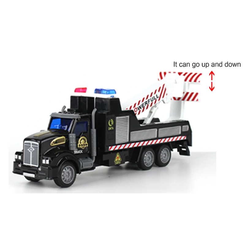 Wholesale Toys Alloy Rescue truck Vehicles Diecast Cars Trailer Toy wrecker tow trucks tractors trailer transport flatbed toys